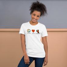 Load image into Gallery viewer, Peace Love Buffett T‑Shirt – Coastal Parrot Tee