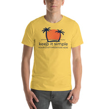 Load image into Gallery viewer, Keep it Simple Sunset and Palm Trees Customizable Short-Sleeve Unisex T-Shirt - Cabo Easy