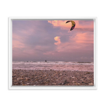 Load image into Gallery viewer, Wind Surfer at Sunset Framed Canvas Wrap - Where I Beach
