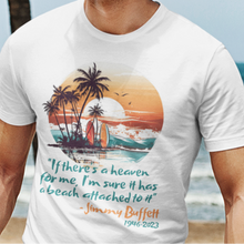 Load image into Gallery viewer, Heaven Buffett Beach Quote Tee – Where the Sand Meets the Soul
