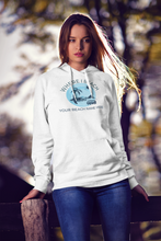 Load image into Gallery viewer, Where I Beach Palm Trees VW Bus Customizable Unisex Hoodie - Where I Beach
