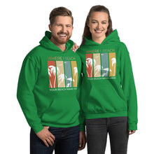 Load image into Gallery viewer, Customizable Beach Name Hoodie  Palm Tree Design
