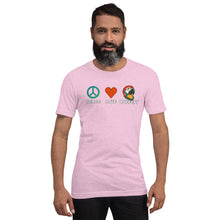 Load image into Gallery viewer, Peace Love Buffett Parrothead Unisex organic cotton t-shirt
