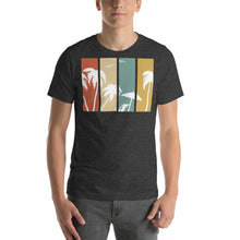 Load image into Gallery viewer, White Palm and Beach Scene Silhouette Short-Sleeve Unisex T-Shirt - Cabo Easy
