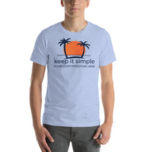 Load image into Gallery viewer, Keep it Simple Sunset and Palm Trees Customizable Short-Sleeve Unisex T-Shirt - Cabo Easy
