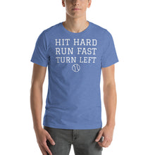 Load image into Gallery viewer, Hit Hard, Run Fast, Turn Left Baseball Spring Training Short-Sleeve Unisex T-Shirt
