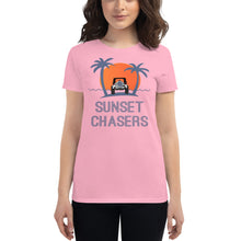 Load image into Gallery viewer, Sunset Chasers Palm Tree with Sunset Women's T-shirt - Cabo Easy
